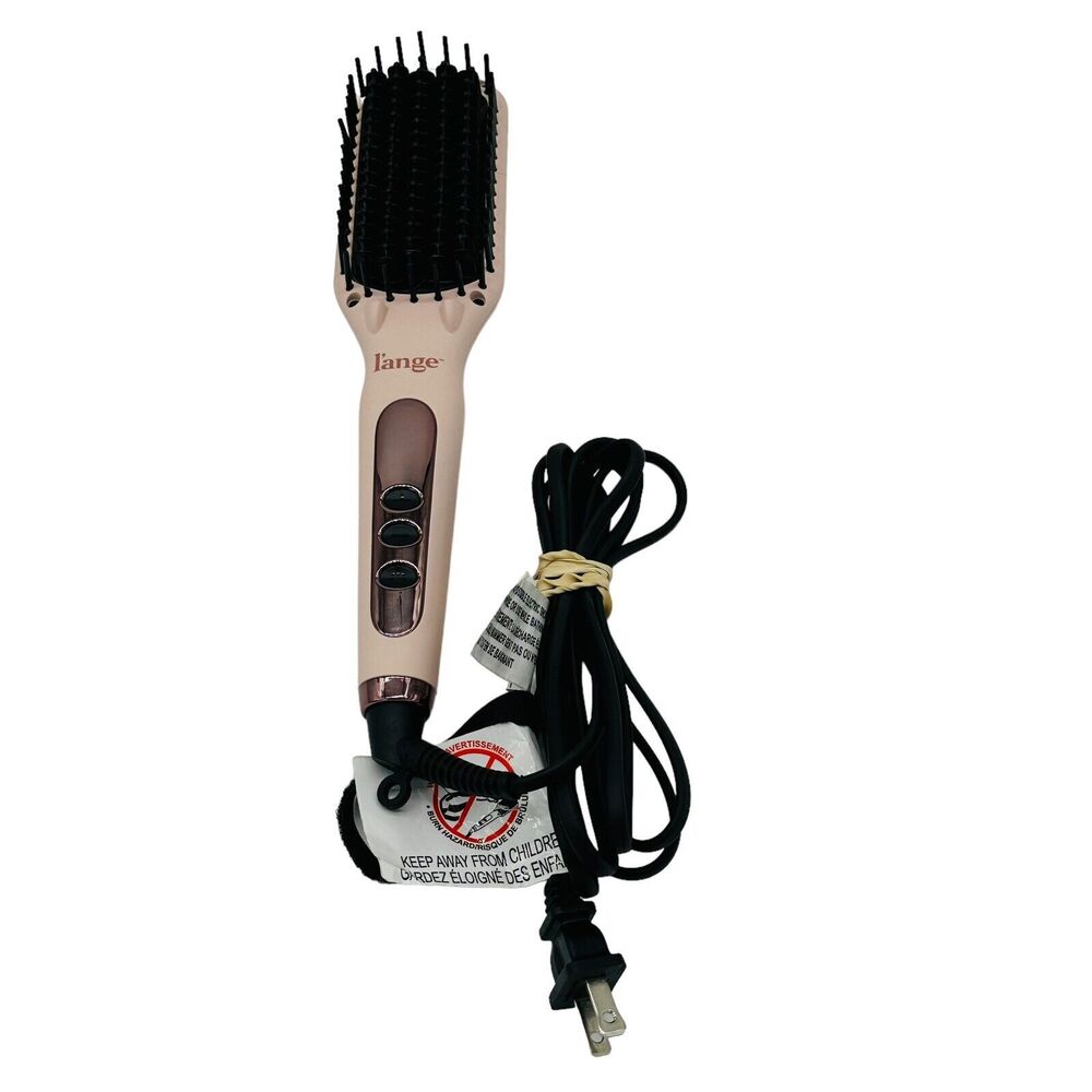 L'Ange Le Vite Ceramic Straightening Brush HT018Y Blush Pink Tested Works EUC